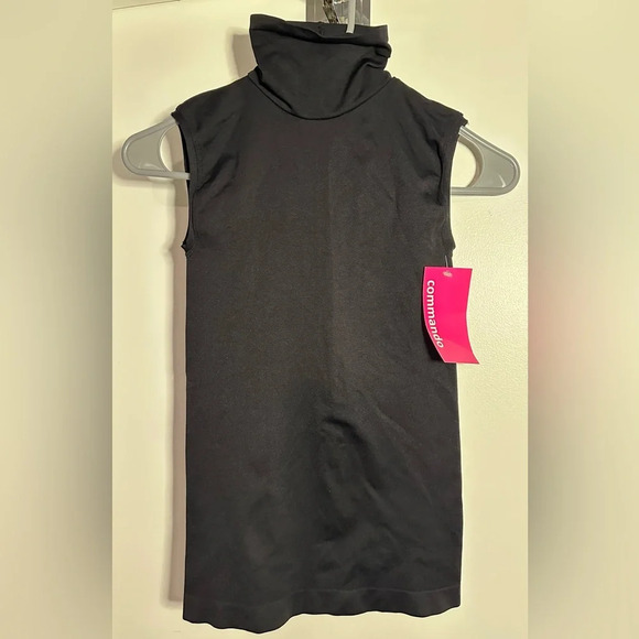 NWT Commando Minimalist Seamless Mock Neck Sleeveless Top Black One Size - Picture 4 of 9